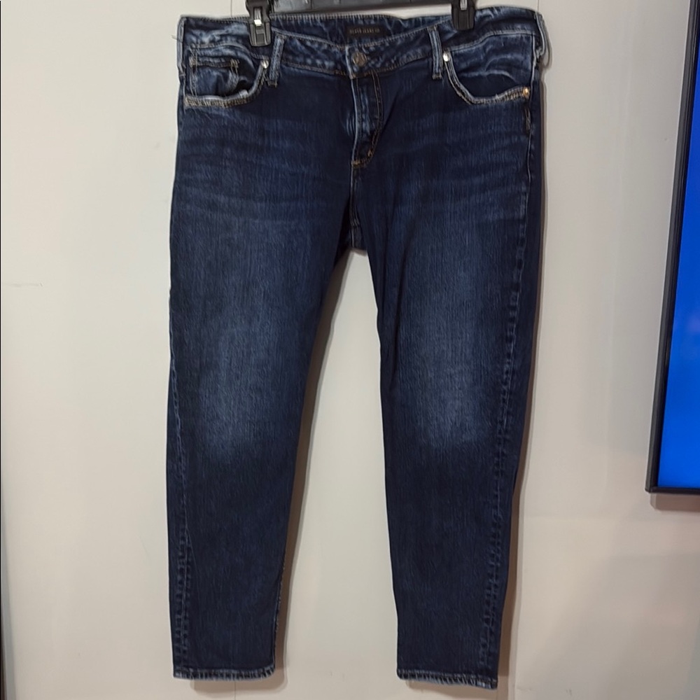 Silver Jeans Women's Boyfriend Jeans - Dark Blue
